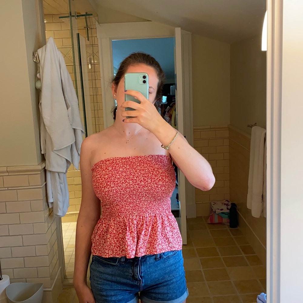 American Eagle red bandeau top